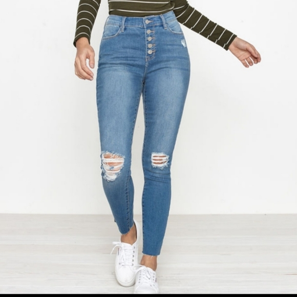 PacSun Denim - Pacsun high rise button fly ankle jeggings sz 25